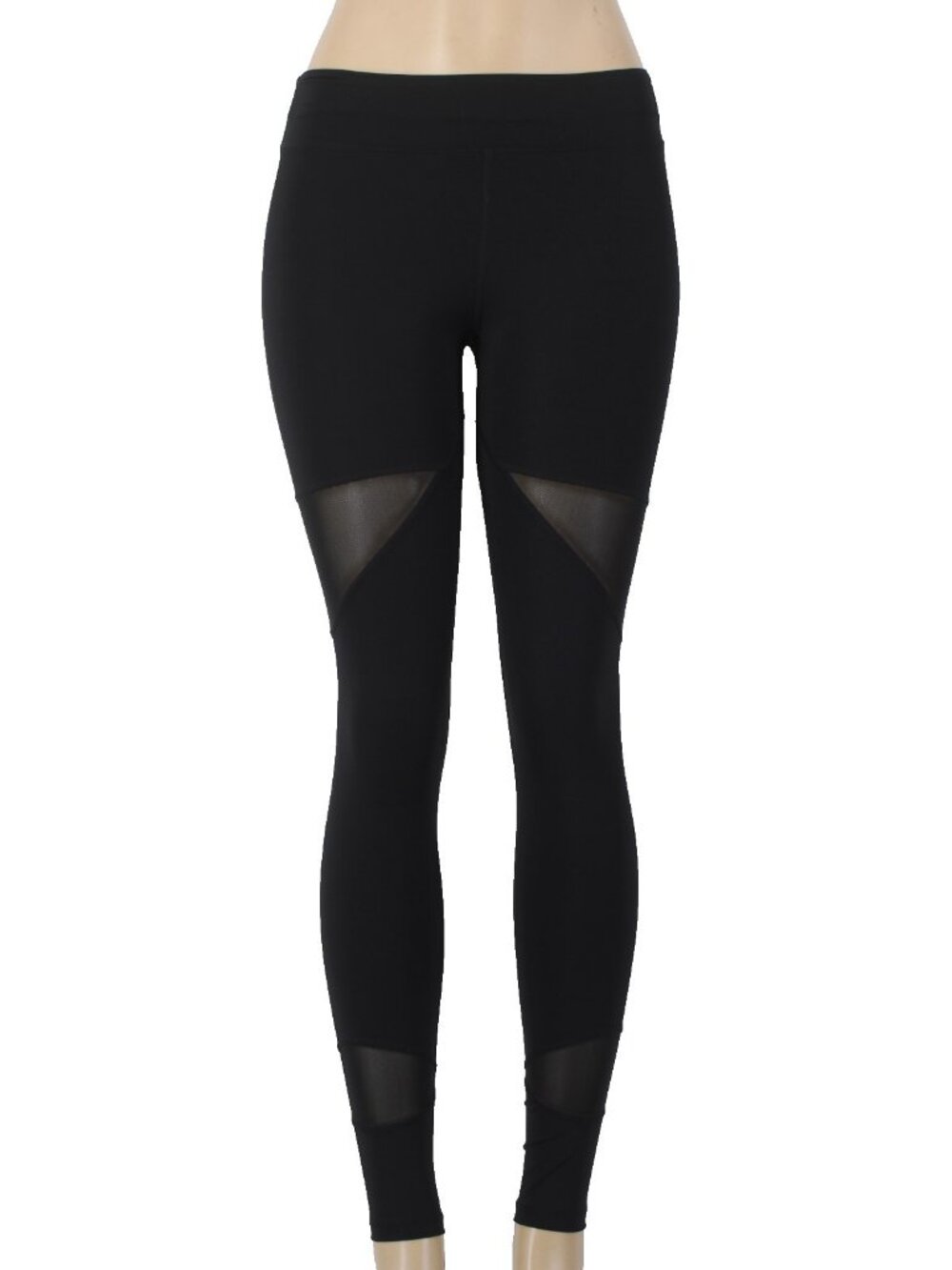 Yvette Mandell AW Pant Sz XS S x 27 Black Mesh Cool Jade Nylon Spandex AW Pant